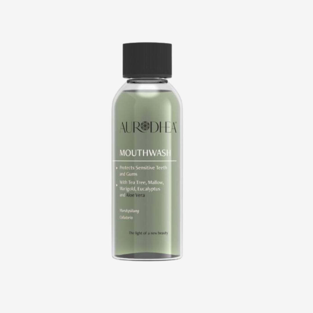 Mundspülung mit Aloe Vera 80 ml | Angereichert mit Teebaumöl, Malve, Ringelblume & Eukalyptus